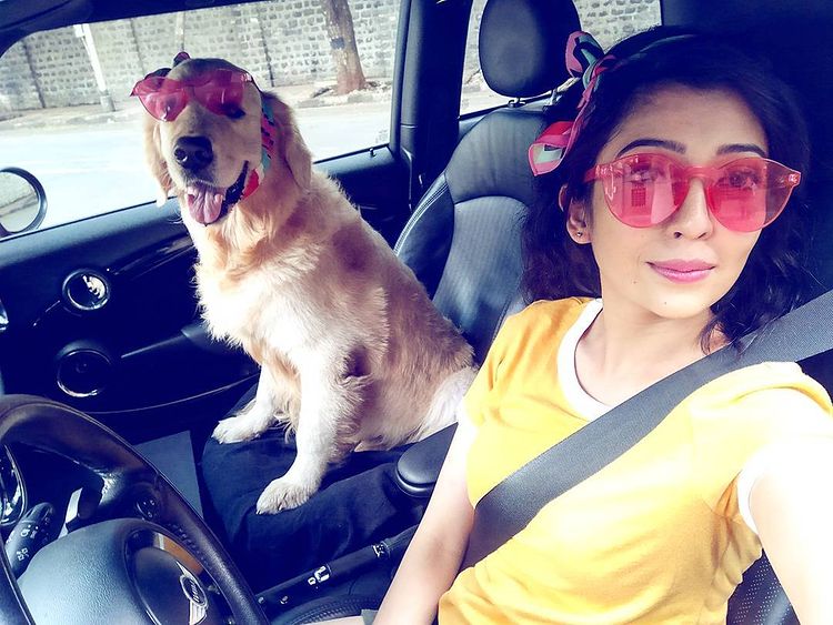 Barkha Singh with her dog