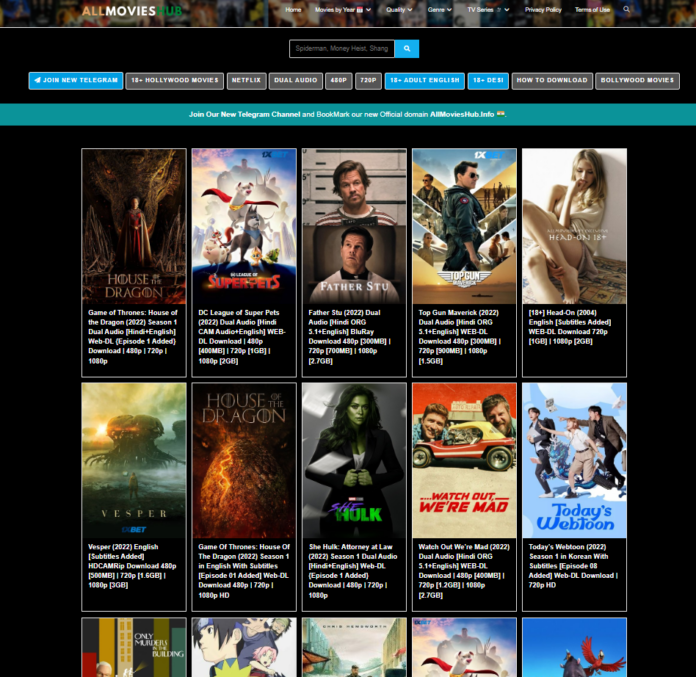 Hubflix AllMoviesHub 2023 720p 800MB Hollywood Bollywood Movies