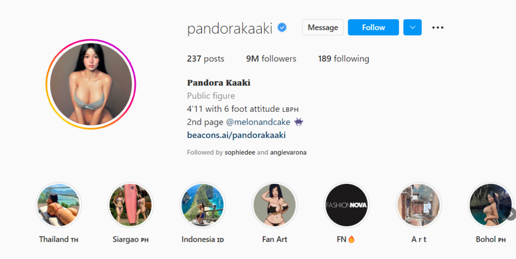 Pandora kaaki Instagram 