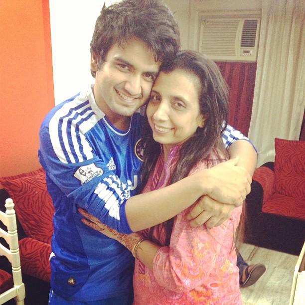 Ayush Mehra with his Mother