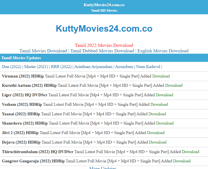 Kutty Movies - HD Bollywood Hollywood 720p 400MB Movies Download